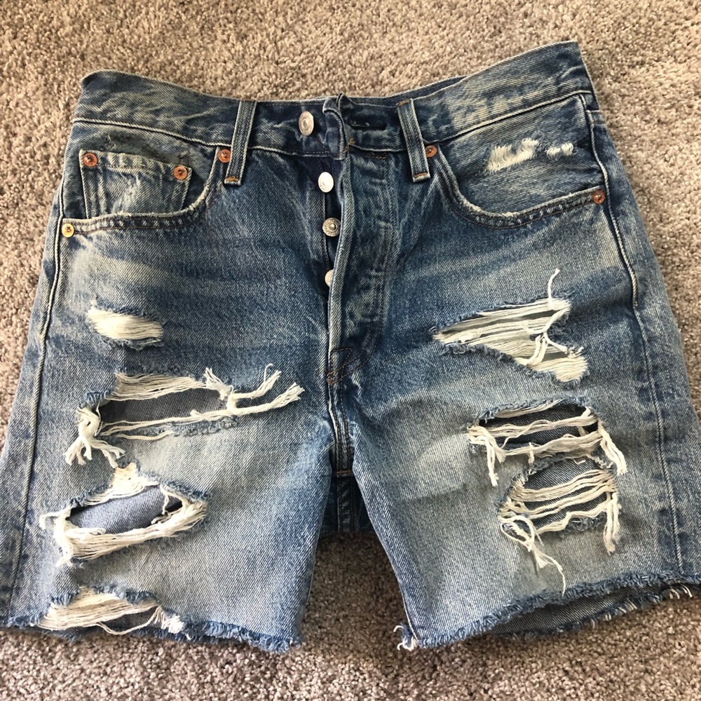 Levi’s Torn and Distressed Denim Shorts Size 27